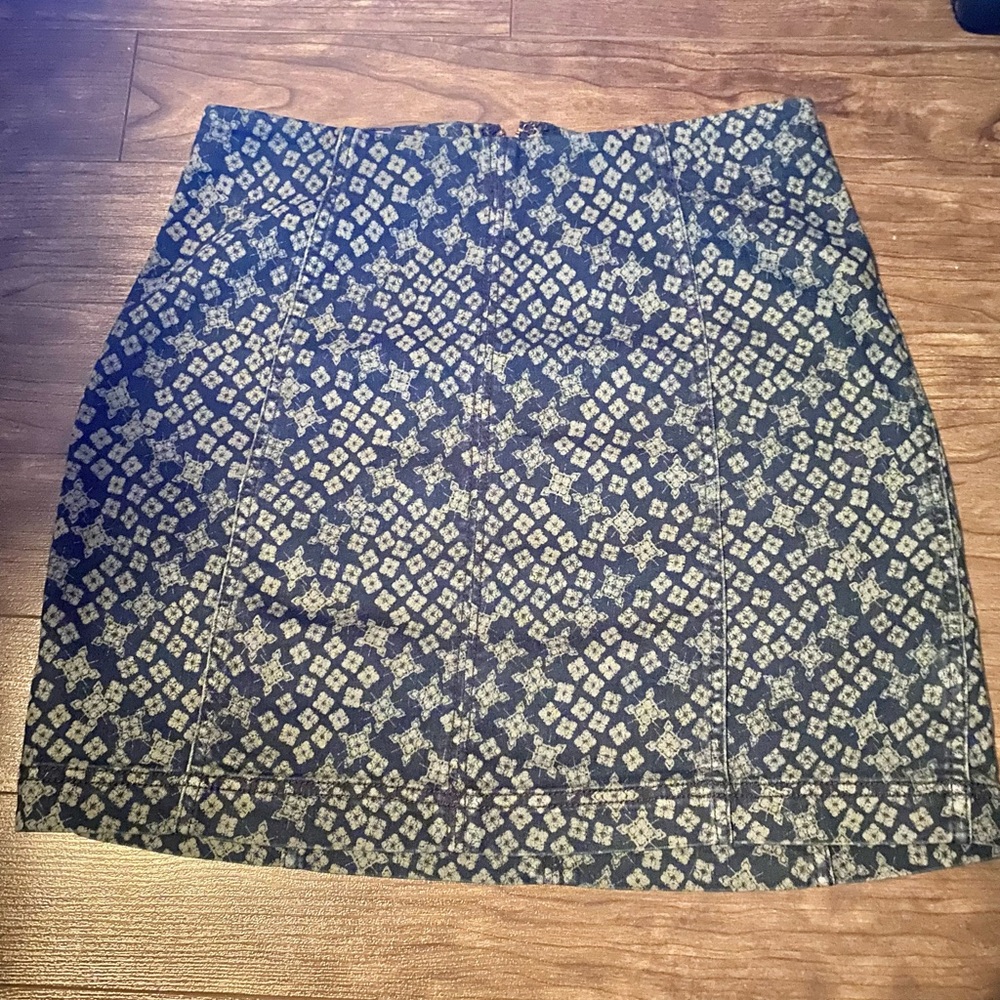 Free People patterned jean mini skirt